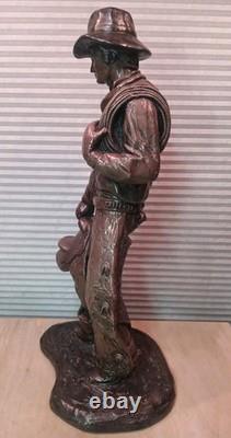 Cowboy Western Chalkware Statue 1975 Modified Lamp 21 Decor Man Cave Signed