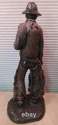 Cowboy Western Chalkware Statue 1975 Modified Lamp 21 Decor Man Cave Signed