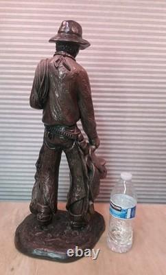 Cowboy Western Chalkware Statue 1975 Modified Lamp 21 Decor Man Cave Signed