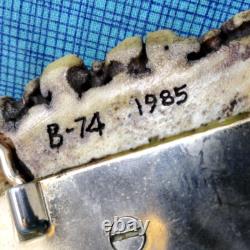 Cowboys Antler Burr Belt Buckle Bighorn Ram Signed Vtg 1985 Glenn L Smith. GMP179