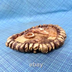 Cowboys Antler Burr Belt Buckle Bighorn Ram Signed Vtg 1985 Glenn L Smith. GMP179