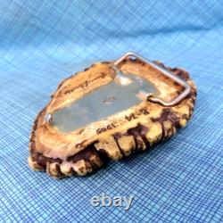 Cowboys Antler Burr Belt Buckle Bighorn Ram Signed Vtg 1985 Glenn L Smith. GMP179
