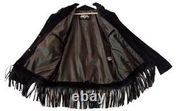Cowhide Suede Fringe Jacket Men's Large Christmas New