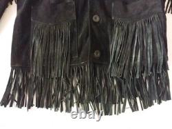 Cowhide Suede Fringe Jacket Men's Large Christmas New