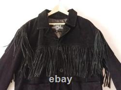 Cowhide Suede Fringe Jacket Men's Large Christmas New