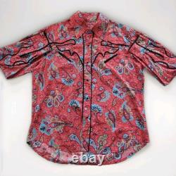 Custom Made Vintage Rockabilly Western Floral Print Pearl Snap WESTERN SHIRT