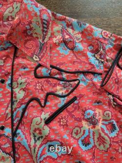 Custom Made Vintage Rockabilly Western Floral Print Pearl Snap WESTERN SHIRT