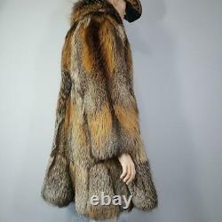 Custom Made Vintagesz M/lgenuine Real Golden Cross Fox Fur Parka Coat Jacket