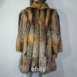 Custom Made Vintagesz M/lgenuine Real Golden Cross Fox Fur Parka Coat Jacket