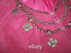 DOUBLE D RANCHLLeather Cross Squash Blossom Necklace Studded Western Jacket