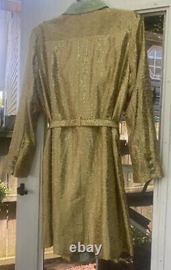 DURO OLOWU Golden/Turquoise Metallic Waist Belt Womens Vintage Jacket Dress XL