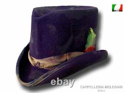 Dandy Western antiqued top hat handmade in Italy