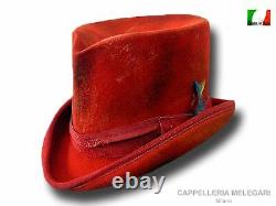 Dandy Western antiqued top hat handmade in Italy