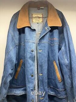 Denim Coat Long Smith & Wesson Horse Riding XL Mens RARE Vintage Collection