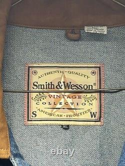 Denim Coat Long Smith & Wesson Horse Riding XL Mens RARE Vintage Collection