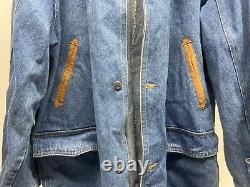 Denim Coat Long Smith & Wesson Horse Riding XL Mens RARE Vintage Collection