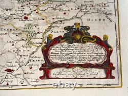 Denmark Western Haderslev 1663 Willem Blaeu Large Antique Map (with Gold)