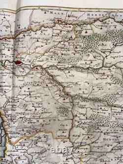 Denmark Western Haderslev 1663 Willem Blaeu Large Antique Map (with Gold)
