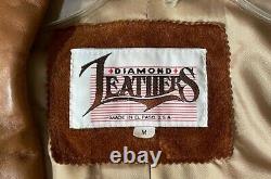 Diamond Leathers Tan Jacket Fringe Vintage Western Cowboy Ranch Boho