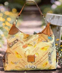 Dooney Bourke Brown Country Western Cowboy Hat Boots Lasso Texas Large Hobo Bag