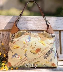 Dooney Bourke Brown Country Western Cowboy Hat Boots Lasso Texas Large Hobo Bag