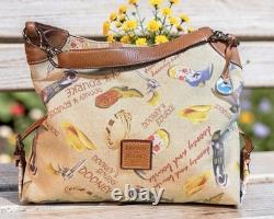 Dooney Bourke Brown Country Western Cowboy Hat Boots Lasso Texas Large Hobo Bag