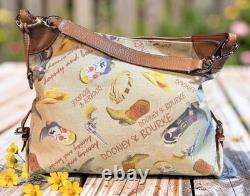 Dooney Bourke Brown Country Western Cowboy Hat Boots Lasso Texas Large Hobo Bag