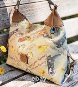 Dooney Bourke Brown Country Western Cowboy Hat Boots Lasso Texas Large Hobo Bag