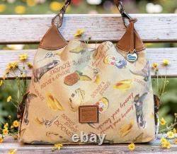 Dooney Bourke Brown Country Western Cowboy Hat Boots Lasso Texas Large Hobo Bag