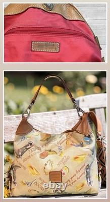 Dooney Bourke Brown Country Western Cowboy Hat Boots Lasso Texas Large Hobo Bag