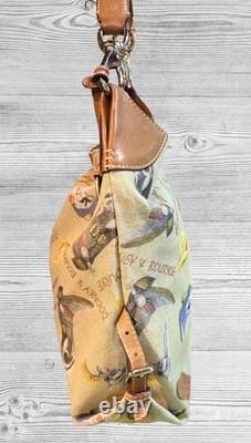 Dooney Bourke Brown Country Western Cowboy Hat Boots Lasso Texas Large Hobo Bag