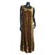 Double D Ranch Wear Gold Crushed Velvet Maxi Dress L Boho Western USA DDR