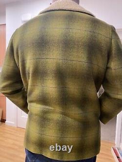 Early Vintage Pendleton Men's Plaid High Grade Heavy Wool Coat Green Plaid L