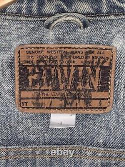 Edwin Acid Wash Blue Denim Jean Jacket Japan Men's Size Large Vintage