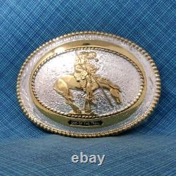 End Of The Trail Belt Buckle Large GP/SP NOS Western Classic Vtg ADM. QRT635