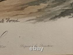 Estate Antique Print-Equestrian Hunting Jazet-Carl Vernet Chasseur aux Ecoutes