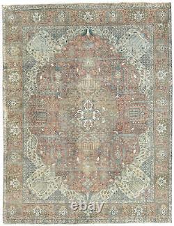 Extra Large Antique Floral Muted 10X13 Distressed Vintage Oriental Rug Carpet