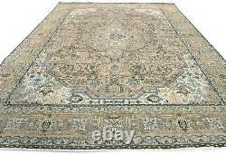 Extra Large Antique Muted Floral 10X12'5 Distressed Vintage Oriental Rug Carpet