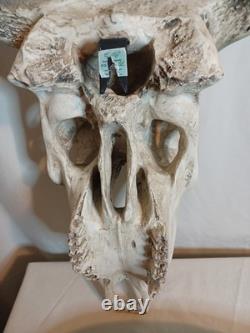 Extra Large Longhorn Cow Skull Wall Hanging Sculpture Bull Horns, Western