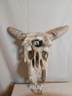 Extra Large Longhorn Cow Skull Wall Hanging Sculpture Bull Horns, Western