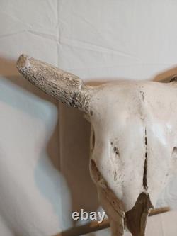 Extra Large Longhorn Cow Skull Wall Hanging Sculpture Bull Horns, Western