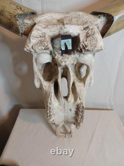 Extra Large Longhorn Cow Skull Wall Hanging Sculpture Bull Horns, Western