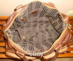 FRYE Dark Brown Leather Boho Handbag Satchel Shoulder Woven Large Tote Hobo Rare