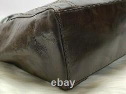 FRYE MELISSA Carryall Antique Dark Brown Pull Up Leather Tote Shoulder Bag $398