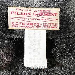 Filson Sz 44/L Men's Mackinaw Buffalo Plaid 100% Wool Vintage Vest Gray Black
