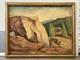 Fine Antique 1939 WPA California MINING Regionalist Landscape Oil Painting