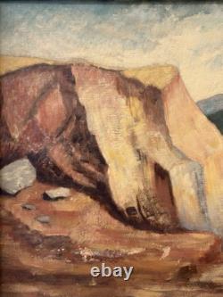 Fine Antique 1939 WPA California MINING Regionalist Landscape Oil Painting