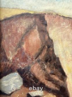 Fine Antique 1939 WPA California MINING Regionalist Landscape Oil Painting
