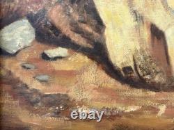 Fine Antique 1939 WPA California MINING Regionalist Landscape Oil Painting