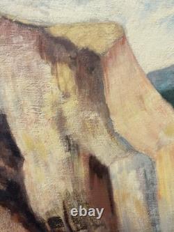 Fine Antique 1939 WPA California MINING Regionalist Landscape Oil Painting